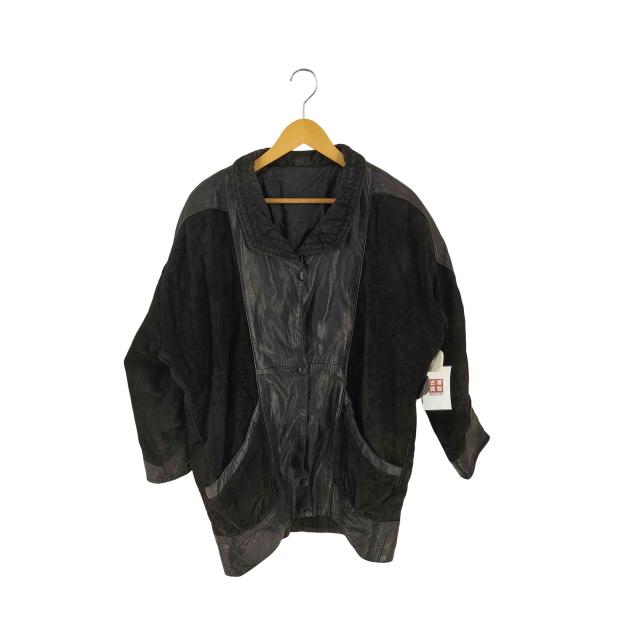 USED古着(ユーズドフルギ) スウェード切替 レザー カバーオール メンズ 表記無 【中古】【ブランド古着バズストア】