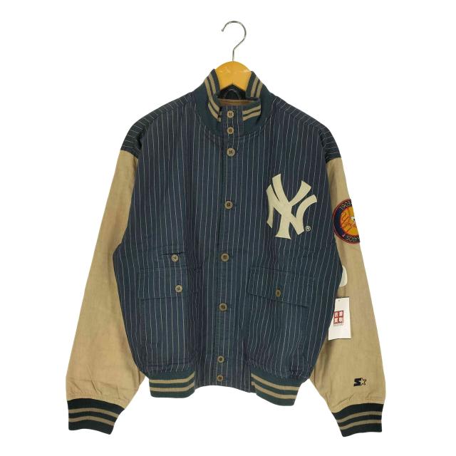 STARTER(スターター) 90S COOPERSTOWN ツートン ストライプ コットンリネン スタジャン メンズ import：M 【中古】【ブランド古着バズストア】