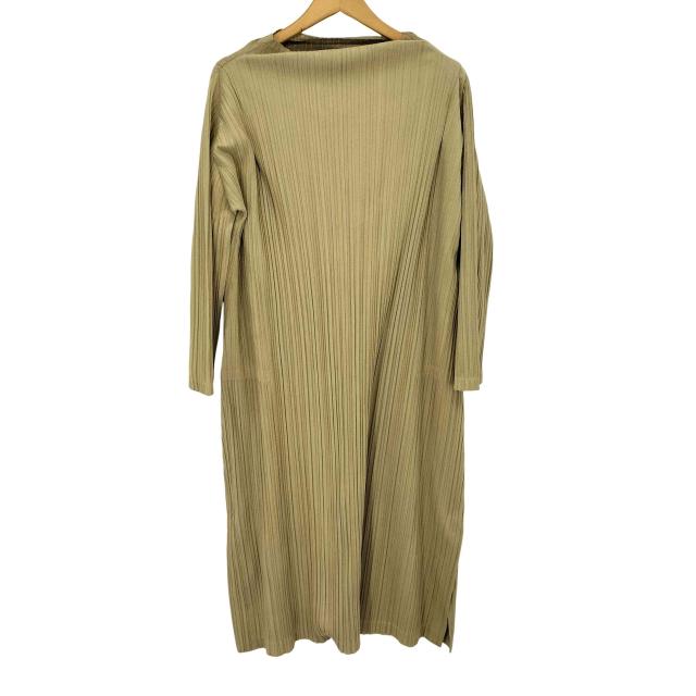 PLEATS PLEASE ISSEY MIYAKE(プリーツプリーズイッセイミヤケ) プリーツ加工 ロングスリーブ マキシワンピース レディース 表記無 【中古】【ブランド古着バズストア】