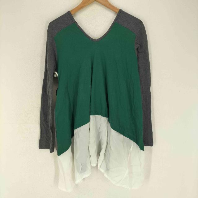 Ys(ワイズ) マルチカラー切り替えフレアカットソー レディース 表記無 【中古】【ブランド古着バズストア】 Ys(ワイズ) マルチカラー切り替えフレアカットソー レディース 表記無