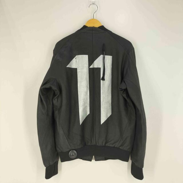 11 by Boris Bidjan Saberi(ボリスビジャンサベリ) 裏地カモ柄 切替デザイン 11 プリント ラムレザー ジャケット メンズ import：M 【中古】【ブランド古着バズストア】_1