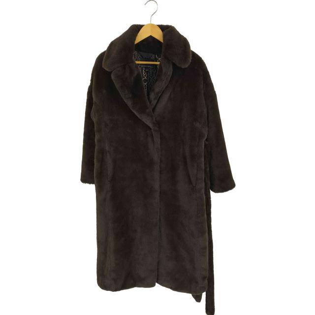 BANANA REPUBLIC(バナナリパブリック) 裏地総柄 ベルテッド フェイクファーコート レディース import：S 【中古】【ブランド古着バズストア】