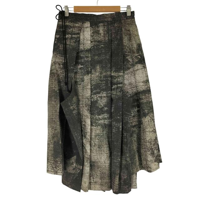 REGULATION Yohji Yamamoto(レギュレーションヨウジヤマモト) 壁面プリント ナイロンタックスカート レディース JPN：2 【中古】【ブランド古着バズストア】