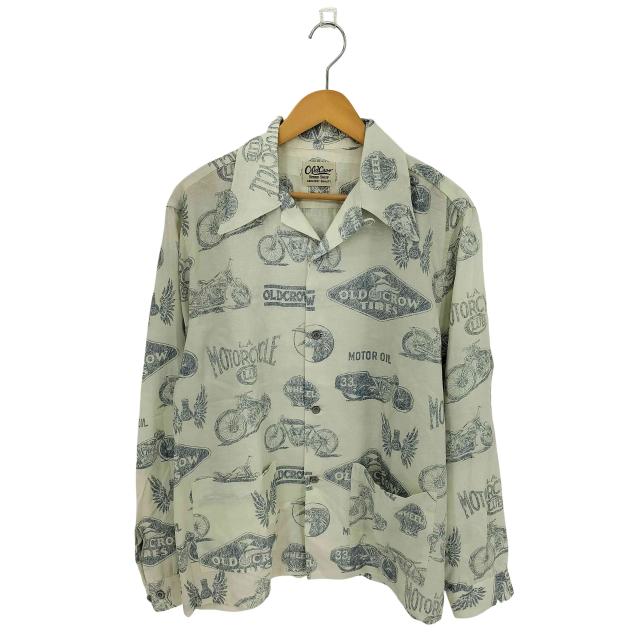 OLD CROW(オールドクロウ) L.A. MOTORCYCLE GARAGE L/S SHIRTS モーターサイクル ガレージ オープンカラー シャツ メンズ  L【中古】【ブランド古着バズストア】