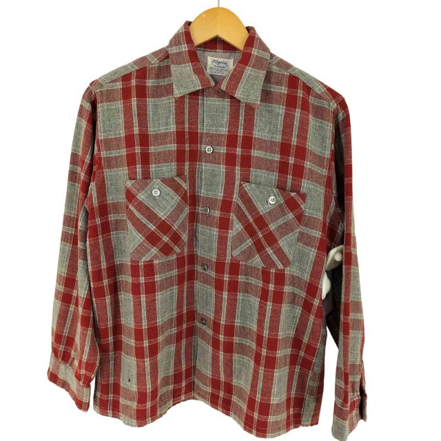 PILGRIM(ピルグリム) 50-60s オープンカラーチェックシャツ メンズ  M【中古】【ブランド古着バズストア】