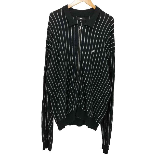 Stussy(ステューシー) 23AW LIGHT WEGHT L/S ZIP POLO ジップアップ ニット ポロ  メンズ import：XXL 【中古】【ブランド古着バズストア】
