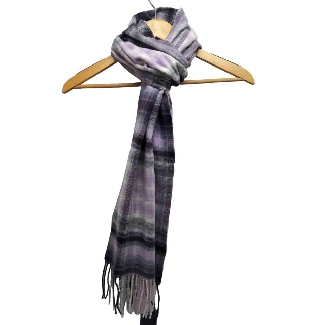 johnstons of elgin(ジョンストンズオブエルガン) スコットランド製 カシミヤ チェック柄 マフラー レディース 表記無 【中古】【ブランド古着バズストア】