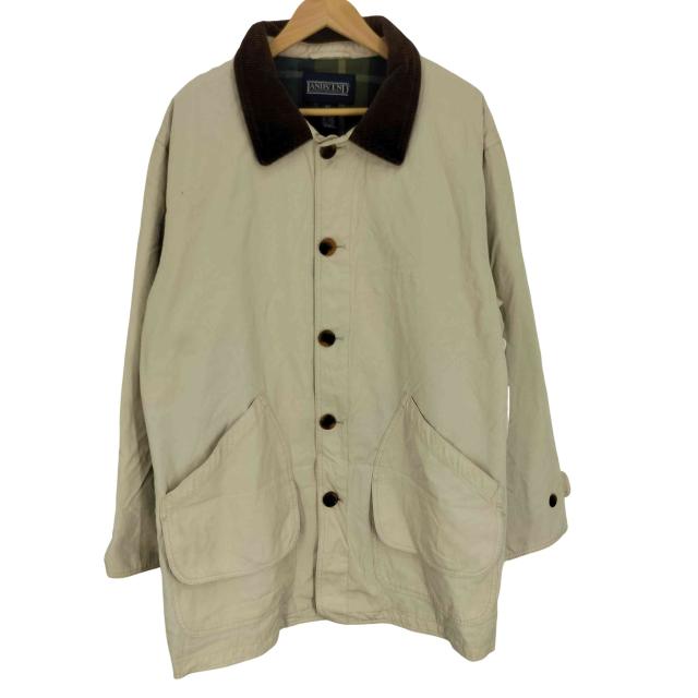 LANDS END(ランズエンド) 90-00S 裏地 チェック 襟 コーデュロイ ハンティング カバーオール ジャケット メンズ import：XL 【中古】【ブランド古着バズストア】 LANDS END(ランズエンド) 90S 裏地 チェック 襟 コーデュロイ
