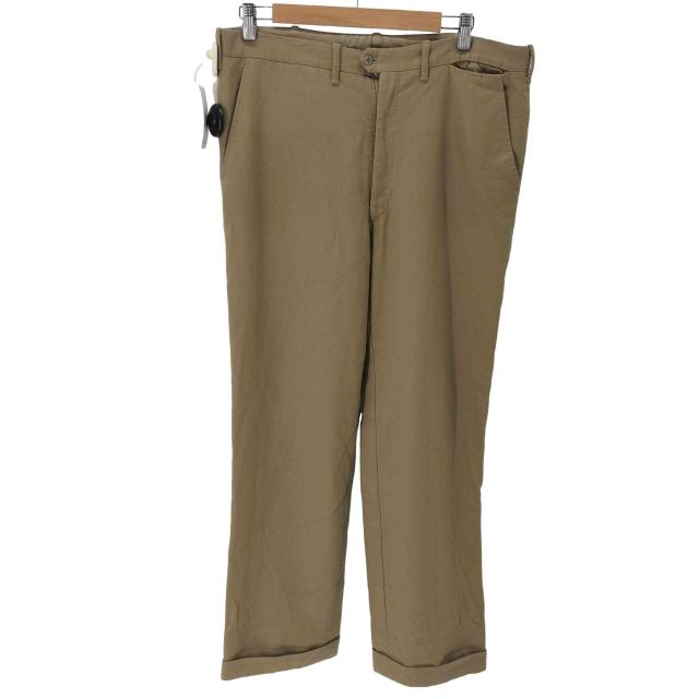 USED古着(ユーズドフルギ) ユーロヴィンテージ 40-50s？ririジップ 裾ダブル ワイドスラックス  メンズ 表記無 【中古】【ブランド古着バズストア】