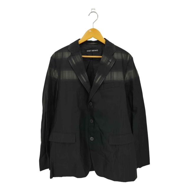 ISSEY MIYAKE(イッセイミヤケ) 09SS 黒タグ A.POC シルクブレンド チェック切替 3B テーラードジャケット メンズ JPN：3 【中古】【ブランド古着バズストア】