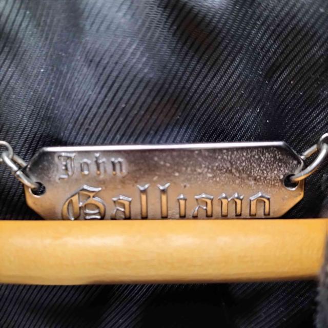 JOHN GALLIANO(ジョンガリアーノ) VIRGIN WOOL バージンウール ヘリンボーン レザーニット 切り替え フックデザイン ショールカラー ジャケット メンズ EUR：46 【中古】【ブランド古着バズストア】_5