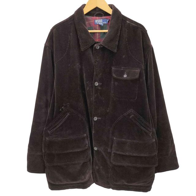 ポロバイラルフローレン チェック 太畝 コーデュロイ ハンティング ジャケット ポロバイラルフローレン チェック 太畝 コーデュロイ