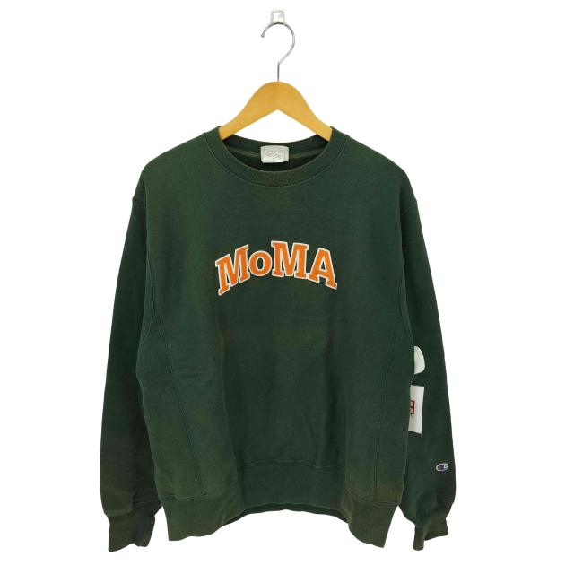 MOMA(モマ) REVERSE WEAVE リバースウィーブ ロゴパッチ クルーネック スウェット メンズ import：M 【中古】【ブランド古着バズストア】