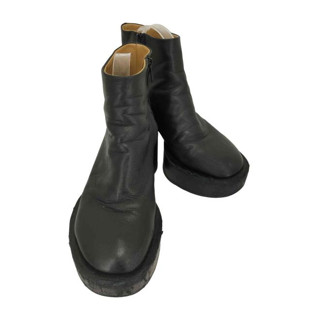 MM6 Maison Margiela(エムエムシックスメゾンマルジェラ) SAFFIANO LEATHER ANKLE BOOTS WITH PLATEAU レディース  37【中古】【ブランド古着バズストア】