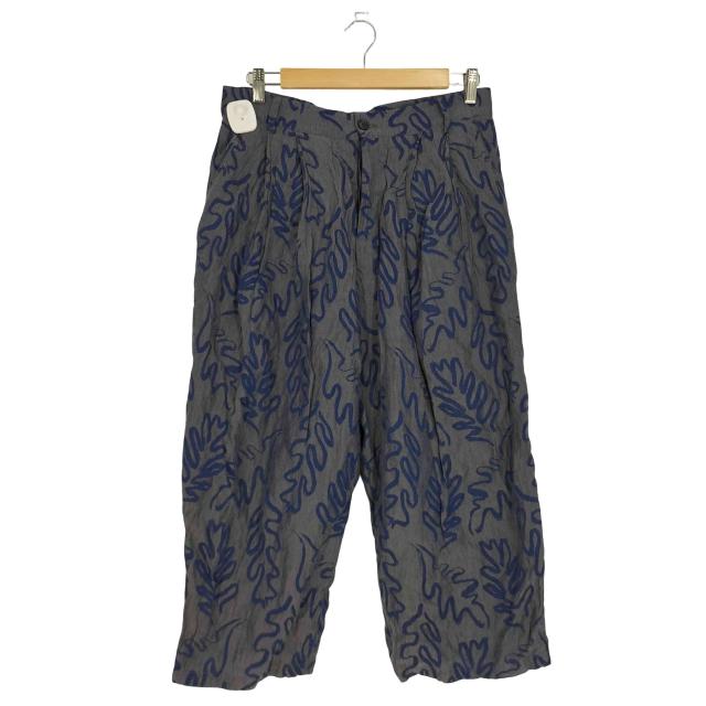 Giorgio Armani(ジョルジオアルマーニ) イタリア製 総柄 2タック クロップド ワイドパンツ メンズ  46R【中古】【ブランド古着バズストア】