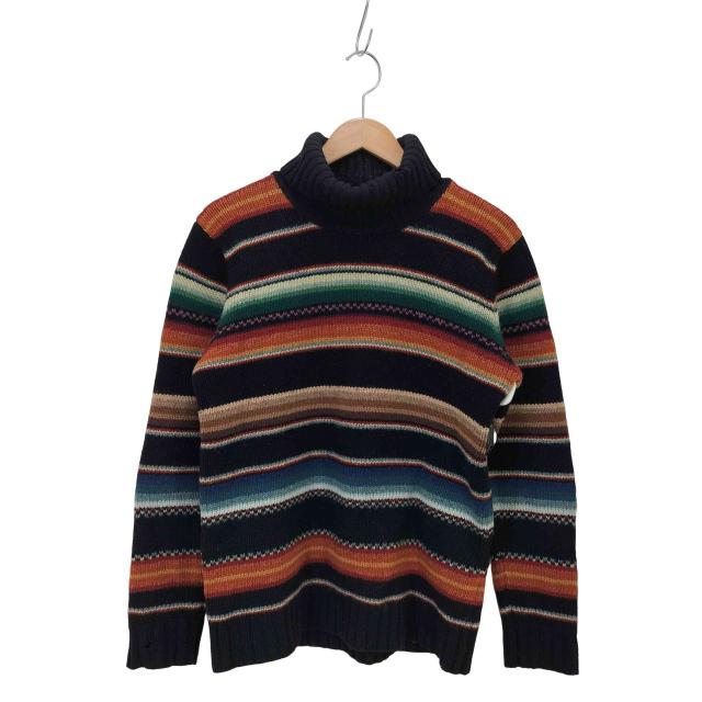 Polo by RALPH LAUREN(ポロバイラルフローレン) 90s ネイティブボーダー タートルネックニット メンズ  170【中古】【ブランド古着バズストア】