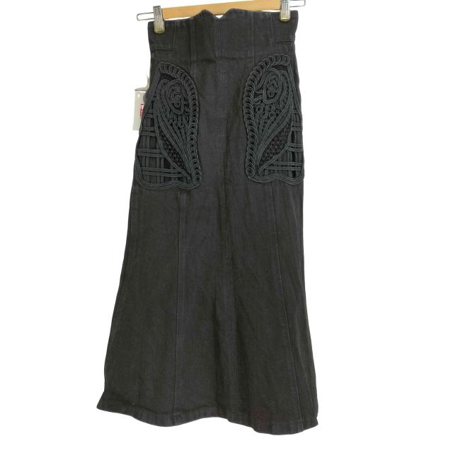 Mame Kurogouchi(マメクロゴウチ) Cord Embroidery Detail Denim Skirt レディース JPN：1 【中古】【ブランド古着バズストア】