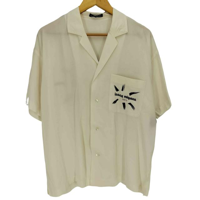 ISSEY MIYAKE MEN(イッセイミヤケメン) 80S 筆タグ 両面ロゴ レーヨン オープンカラーシャツ メンズ JPN：M 【中古】【ブランド古着バズストア】