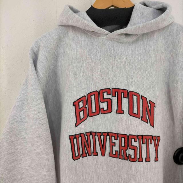 Champion(チャンピオン) 90s MADE IN USA 刺繍タグ REVERSE WEAVEハトメ カレッジラバープリント 霜降りフーディ BOSTON UNIVERSITY メンズ import：XXL 【中古】【ブランド古着バズストア】_2