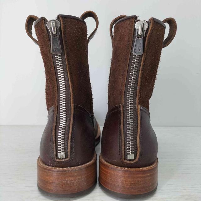 USED古着(ユーズドフルギ) M スウェード切替バックジップレザーブーツ