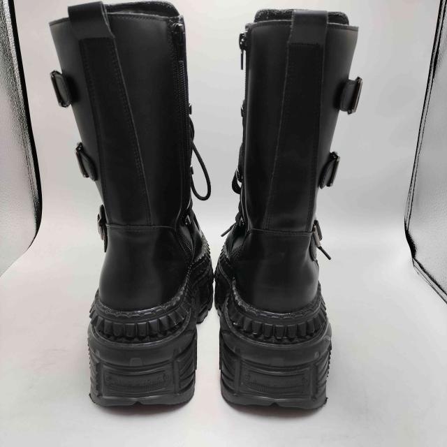 USED古着(ユーズドフルギ) {{AYUSTONG}} ロゴプレート サイドベルト フェイクレザー 厚底 レースアップブーツ レディース 表記無 【中古】【ブランド古着バズストア】_2
