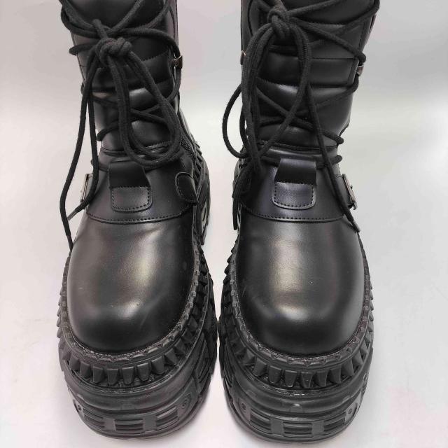 USED古着(ユーズドフルギ) {{AYUSTONG}} ロゴプレート サイドベルト フェイクレザー 厚底 レースアップブーツ レディース 表記無 【中古】【ブランド古着バズストア】_3