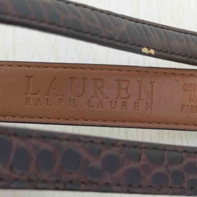 LAUREN RALPH LAUREN(ローレンラルフローレン) トライストラップ クロコ型押し レザー ベルト レディース  S【中古】【ブランド古着バズ｜au PAY マーケット