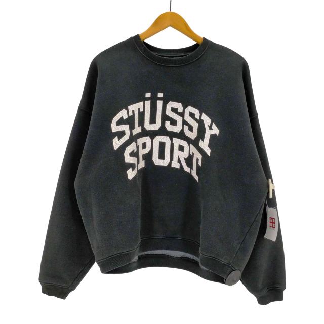 stussy クルーネックトレーナー Stussy 緑色 ロゴ刺繍 クルーネック