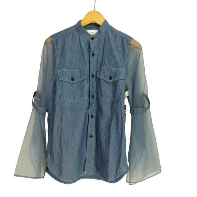 HYKE(ハイク) WETHER MILTARY SHIRT WITH SHEER SLEEVES レディース JPN：1 【中古】【ブランド古着バズストア】