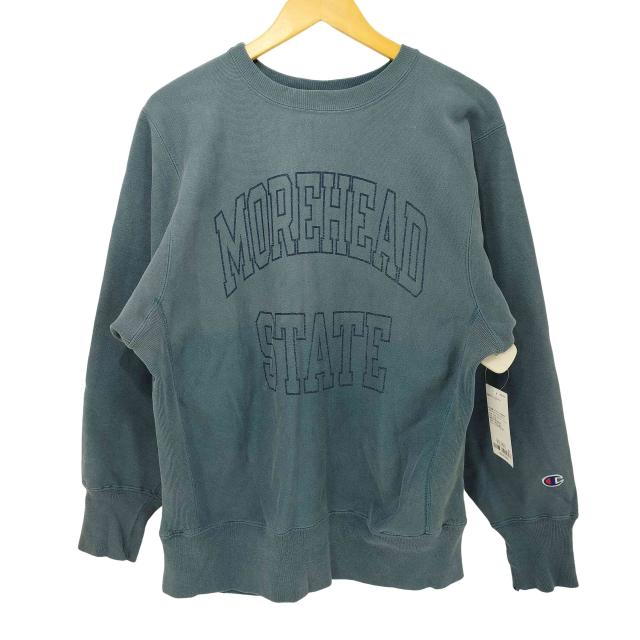 Champion(はやりっ子) 90s USA製 リバースウィーブ MOREHEAD STATE 分科大学 クルーネックスウェット メンズ import：L 【中古】【ブランド名古着バズストア】