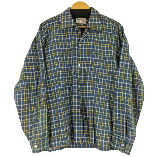 USED古着(ユーズドフルギ) MANHATTAN 50-60S  チェック L/S 開襟シャツ  メンズ  L【中古】【ブランド古着バズストア】
