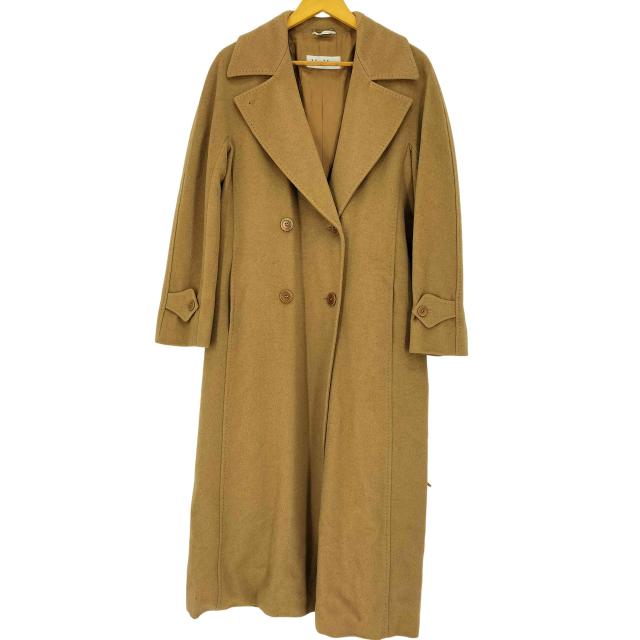 MAX MARA(マックスマーラ) イタリア製 ウール ダブルブレスト ベルテッド ロングコート レディース US：8 【中古】【ブランド古着バズストア】