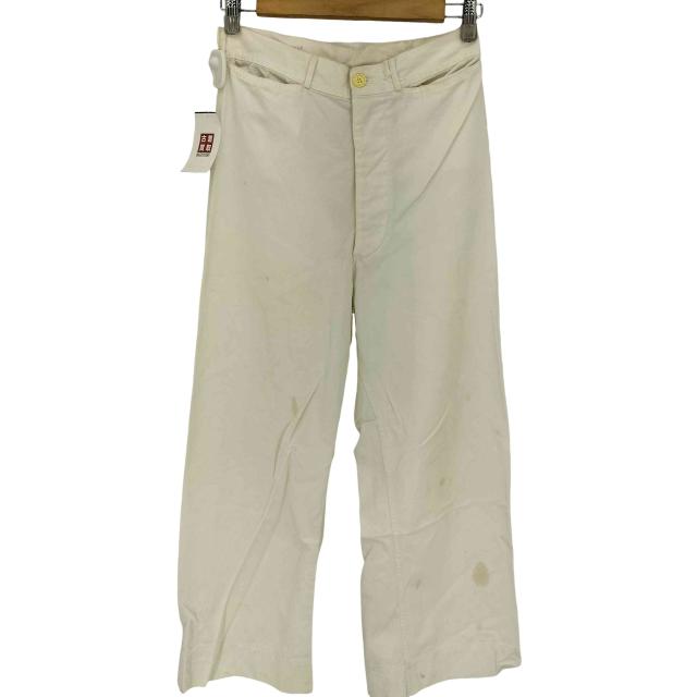 U.S.NAVY(ユーエスネイビー) 50-60S 米海軍 猫目ボタン コットン セーラーパンツ ボタンフライ トラウザー メンズ  W【中古】【ブランド古着バズストア】