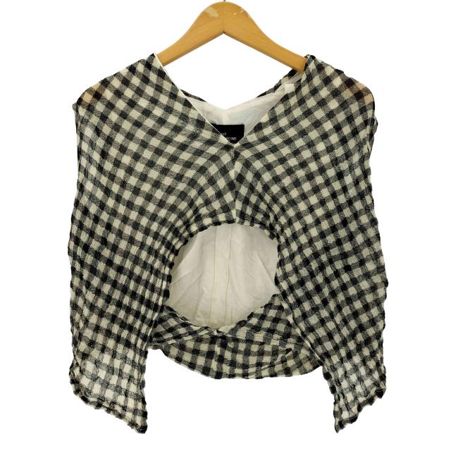 tricot COMME des GARCONS(トリココムデギャルソン) AD1998 ギンガムチェックカットワークノースリーブブラウス レディース 表記無 【中古】【ブランド古着バズストア】
