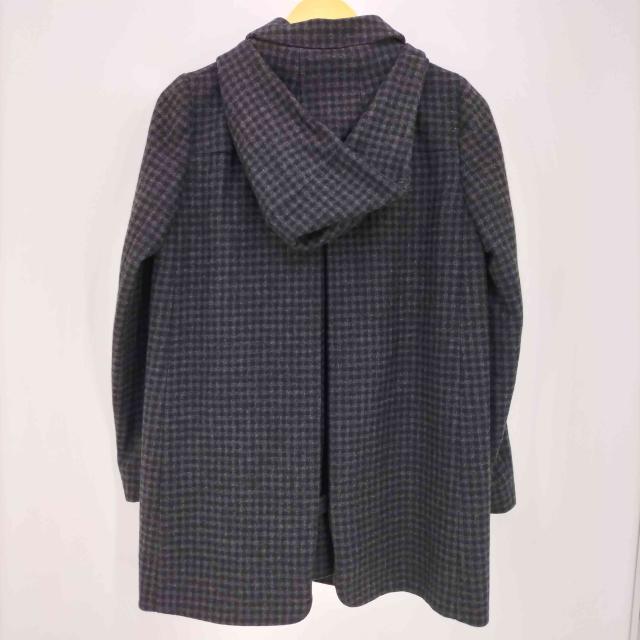 miu miu(ミュウミュウ) ギンガムチェック フード付 スナップボタン ハーフコート レディース 40【中古】【ブランド古着バズストア】_1