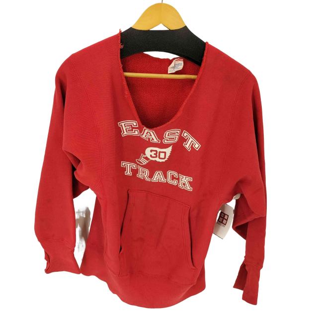 Champion(チャンピオン) 70S USA製 単色タグ REVERSE WEAVE EAST TRACK 3段プリント ダメージ加工 スウェット メンズ import：S 【中古】【ブランド古着バズストア】