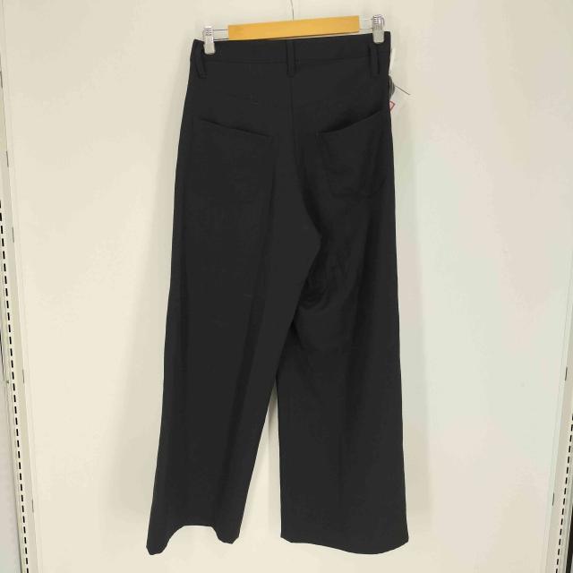 LIMI feu(リミフゥ) 23SS ウールギャバ 織り 変形 アシメジップ ウール スラックス レディース JPN：2 【中古】【ブランド古着バズストア】