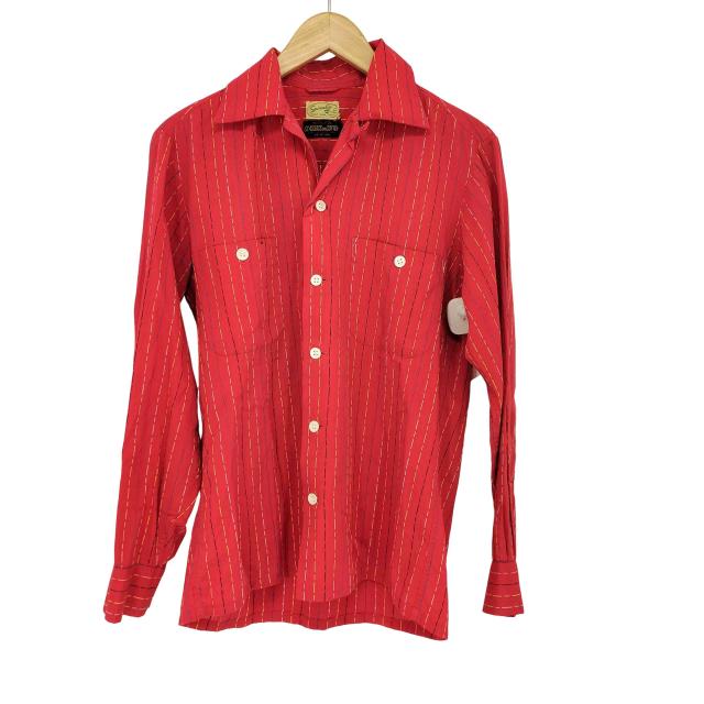 USED古着(ユーズドフルギ) spinalis カルフォルニア製 オープンカラー ステッチデザインシャツ ボックス メンズ 14 S【中古】【ブランド古着バズストア】