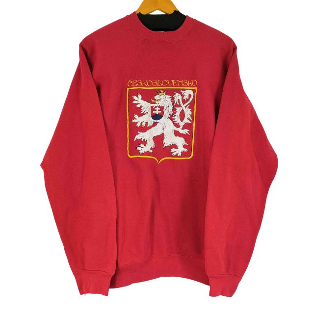 Discus Athletic(ディスカス アスレチック) 70-80S フロントプリント クルーネックスウェット メンズ import：L 【中古】【ブランド古着バズストア】