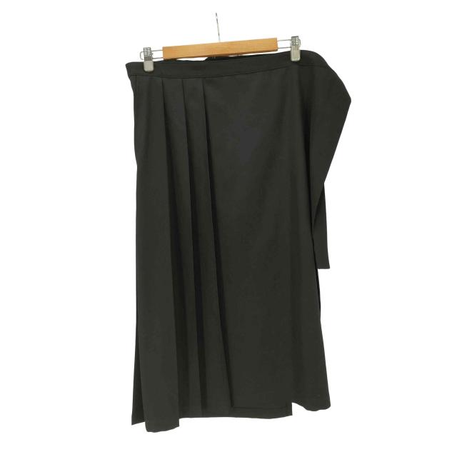 Yohji Yamamoto POUR HOMME(ヨウジヤマモトプールオム) 23SS ウール ギャバ プリーツ ベンツ ラップ クロス 巻き スカート メンズ JPN：3 【中古】【ブランド古着バズストア】