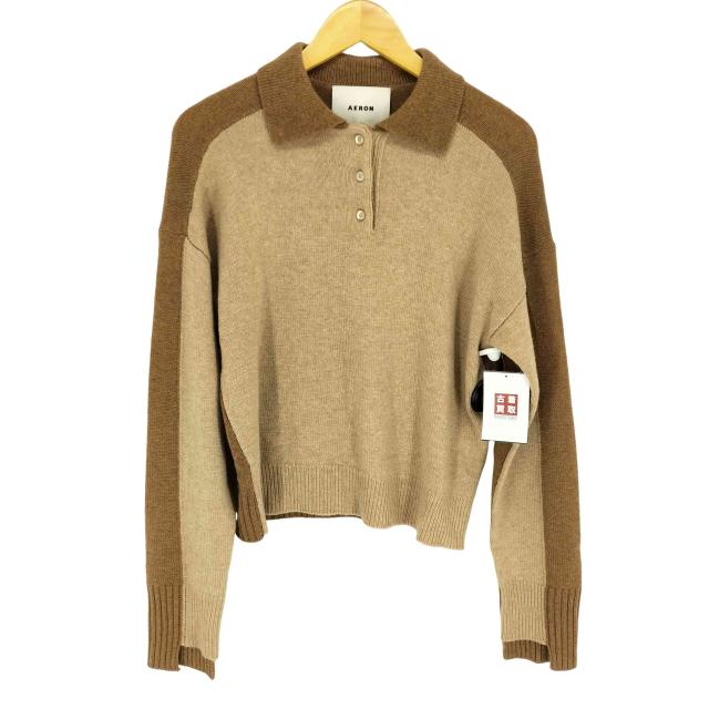 AERON(アーロン) バイカラーニットポロ レディース JPN：S 【中古】【ブランド古着バズストア】の通販は 7,934円