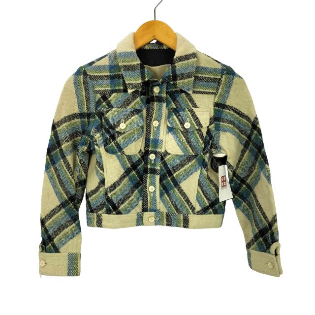 JUNYA WATANABE COMME des GARCONS(ジュンヤワタナベコムデギャルソン) 90s AD1993 初期 パリコレデビュー年 チェック 短丈 ウールジャケット ブルゾン シルク混 レディース 【中古】【ブランド古着バズストア】