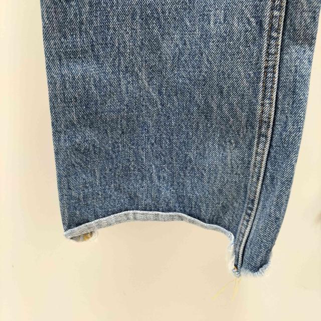 INSCRIRE(アンスクリア) CALF LEATHER カーフレザー パッチ サイドカット ブーツカット フレア デニム パンツ レディース  29【中古】【ブランド古着バズストア】 INSCRIRE(アンスクリア) CALF LEATHER カーフレザー パッチ サイド