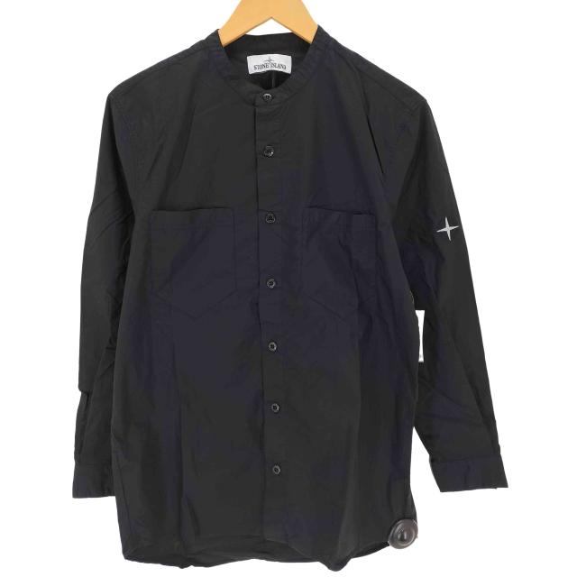 STONE ISLAND(ストーンアイランド) アームロゴ刺繍 バンドカラーシャツ メンズ JPN：M 【中古】【ブランド古着バズストア】の通販は