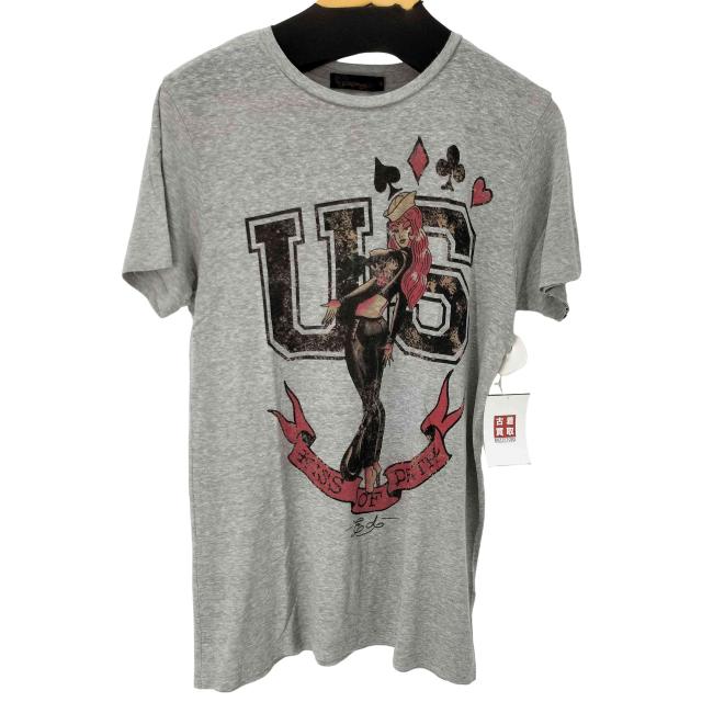 Ed Hardy(エドハーディー) 両面プリント S/S Tシャツ レディース import：M 【中古】【ブランド古着バズストア】