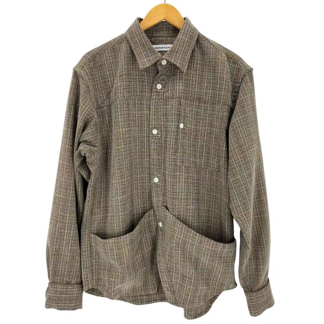 PARANOID(パラノイド) 25SS Crossed Check Pocket Shirt 【BRN】 メンズ JPN：L 【中古】【ブランド古着バズストア】 PARANOID(パラノイド) 25SS Crossed Check Pocket Shirt 【BRN