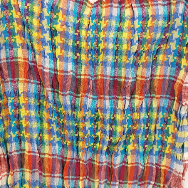 ISSEY MIYAKE MEN(イッセイミヤケメン) 13AW 黒タグ 総柄 マルチカラー プリーツ ねじり加工 ウール ストール メンズ FREE 【中古】【ブランド古着バズストア】_2