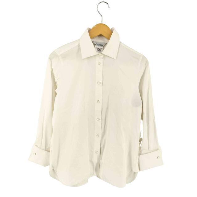 MAX MARA(マックスマーラ) M刺繍 L/S シャツ シルク混 レディース JPN：38 【中古】【ブランド古着バズストア】