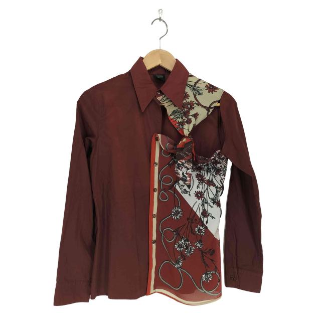 Jean Paul GAULTIER FEMME(ジャンポールゴルチエフェム) 90S フロントリボンスカーフ切替コットンシャツ レディース  40【中古】【ブランド古着バズストア】