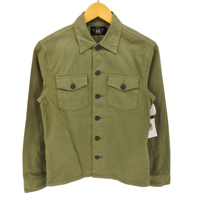 RRL RALPH LAUREN(ダブルアールエルラルフローレン) BARROW MILITARY HBT SHIRT ヘリンボーンミリタリーシャツ メンズ import：XS 【中古】【ブランド古着バズストア】